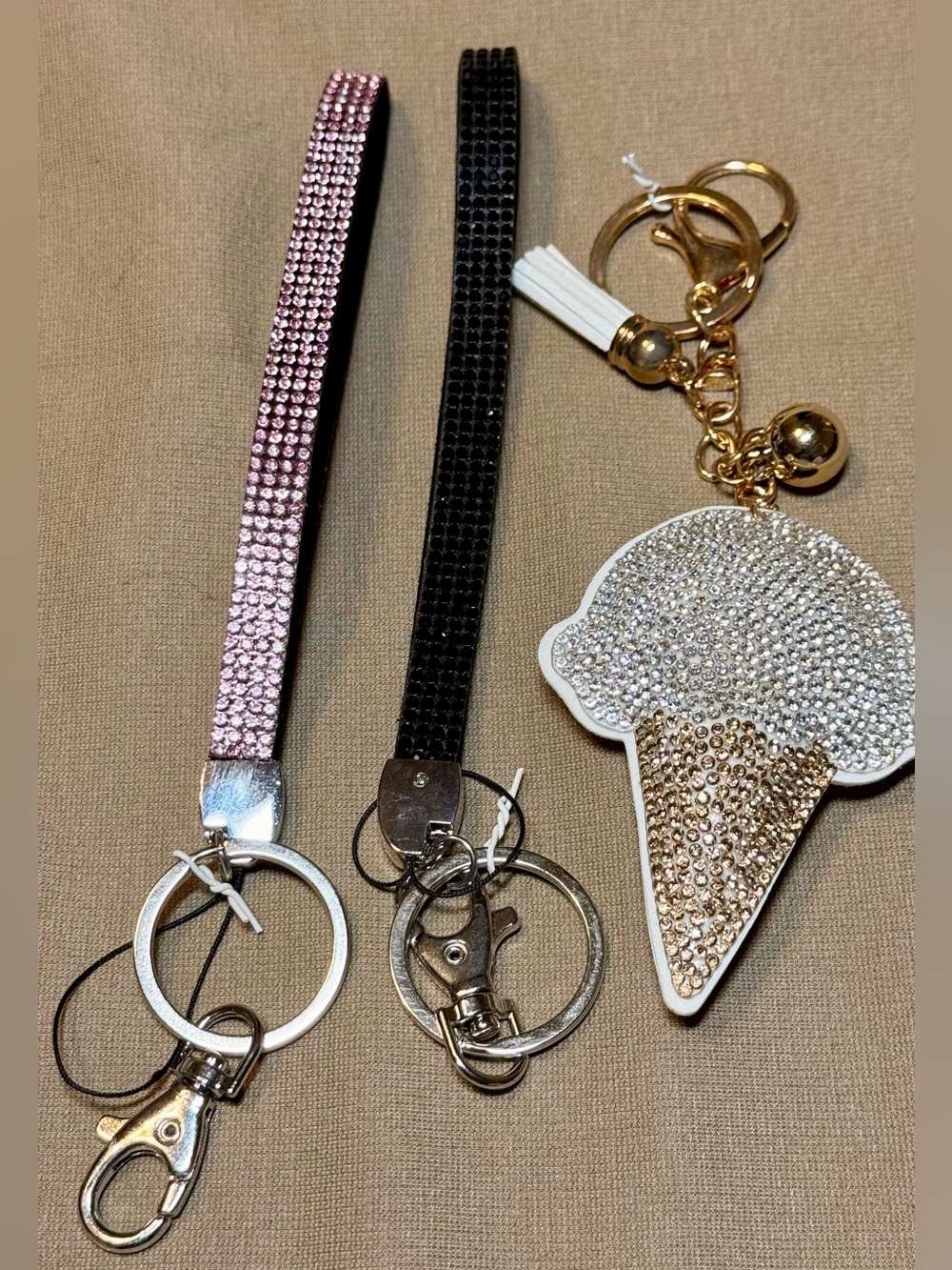 Keychains/Bag 💎Bling 💎Charms - Pink, Black, White